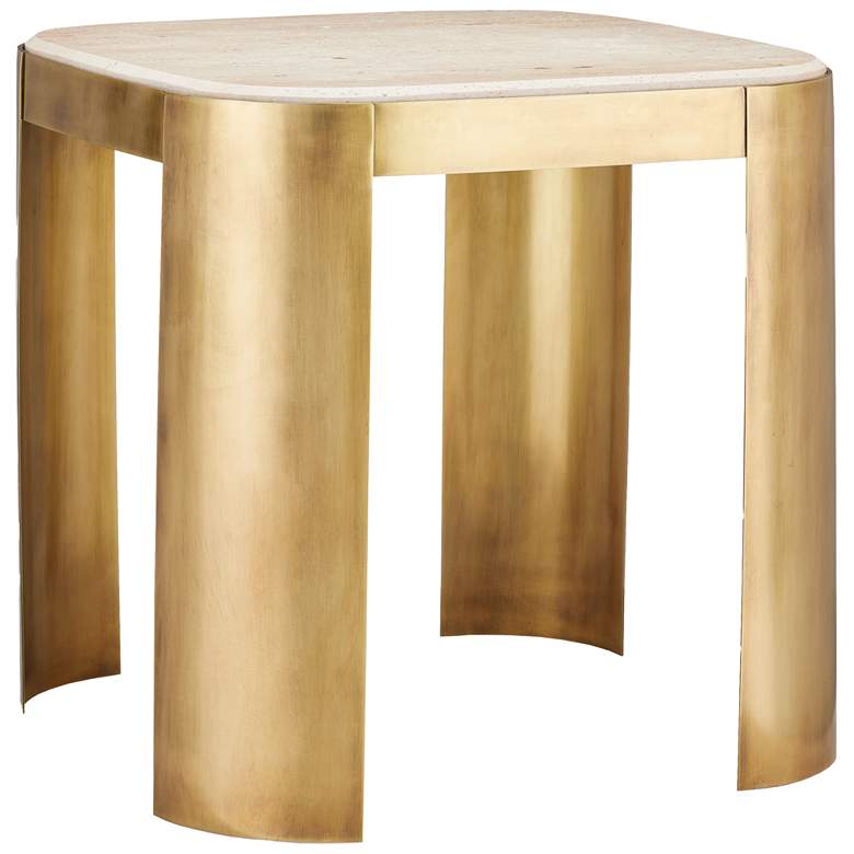 Image 1 Sev Travertine Accent Table