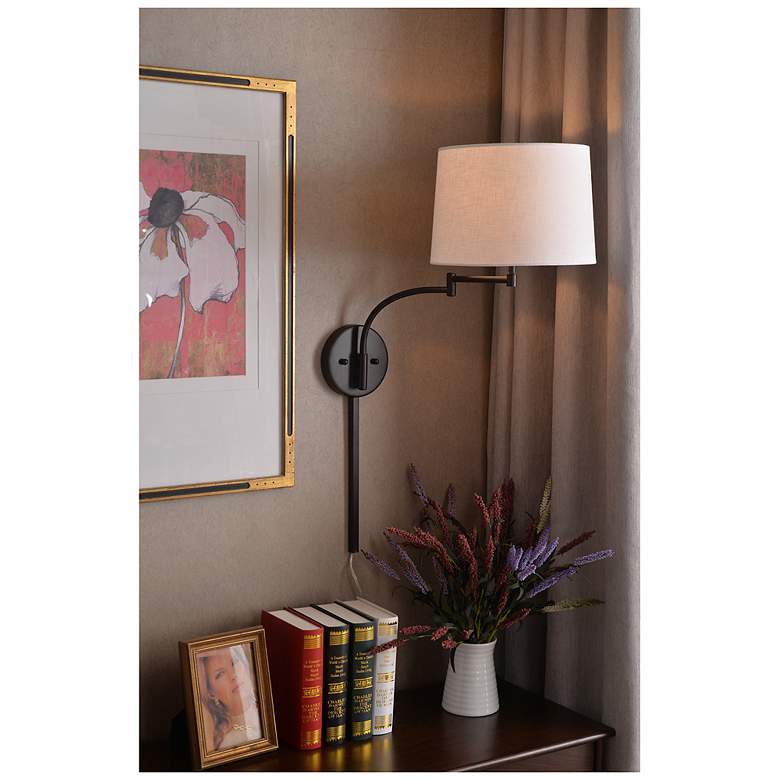 Image 7 Seven 18" High Oil Rubbed Bronze Swing Arm Wall Sconce more views