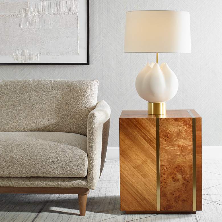 Image 1 Seven Wonders 20" Wide Wood Pattern Side Table