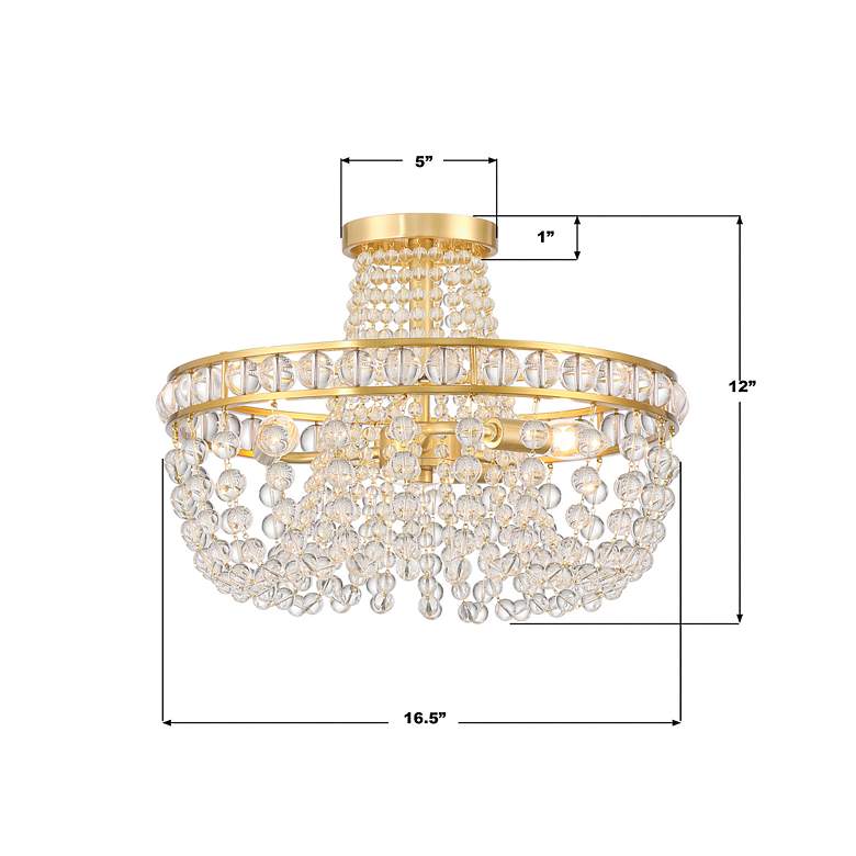 Image 5 Seville 3 Light Aged Brass Semi Flush Mount more views
