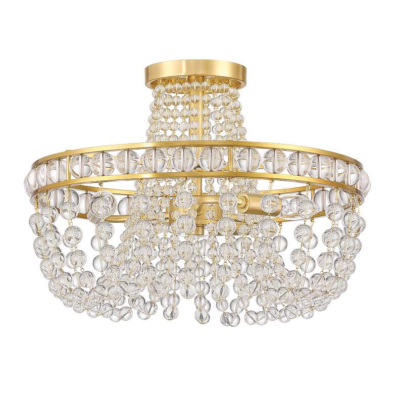 Image 6 Seville 3 Light Aged Brass Semi Flush Mount more views