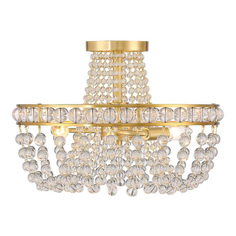 Image 7 Seville 3 Light Aged Brass Semi Flush Mount more views