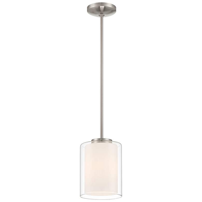 Image 1 Seville 7" Wide Brushed Steel LED Mini Pendant
