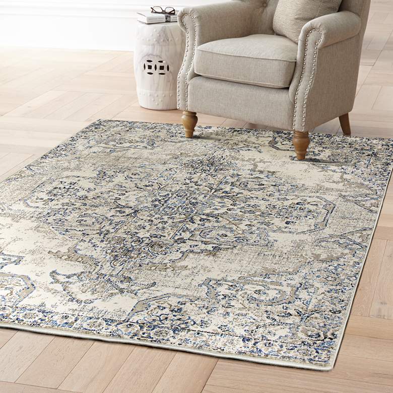 Image 1 Seville 9471 5&#39;3 inchx7&#39;7 inch Ivory and Gray Area Rug