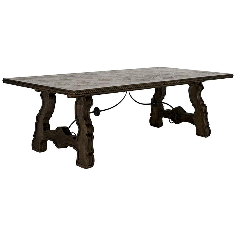 Image 1 Seville 98 inch Wide New Driftwood Brown Dining Table