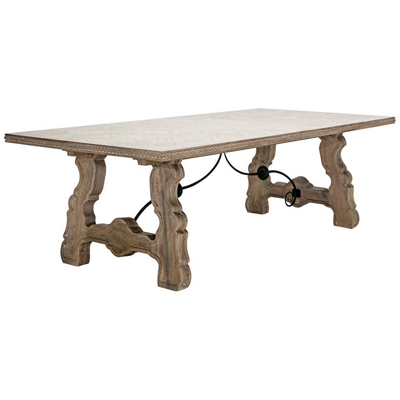 Image 1 Seville 98 inch Wide Salvage Gray Wood Dining Table