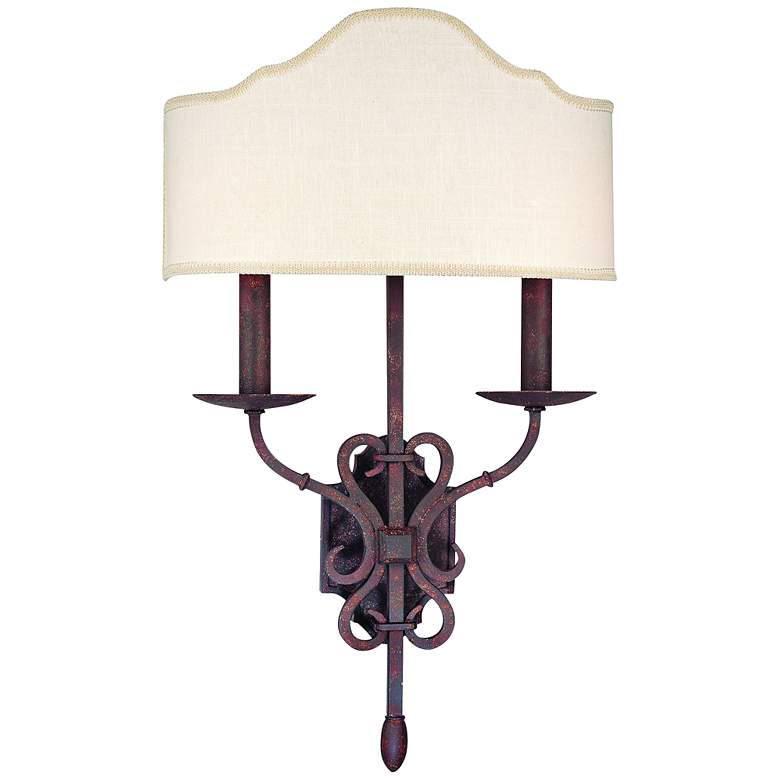 Image 1 Seville Collection 22 1/4 inch High Weathered Iron Sconce