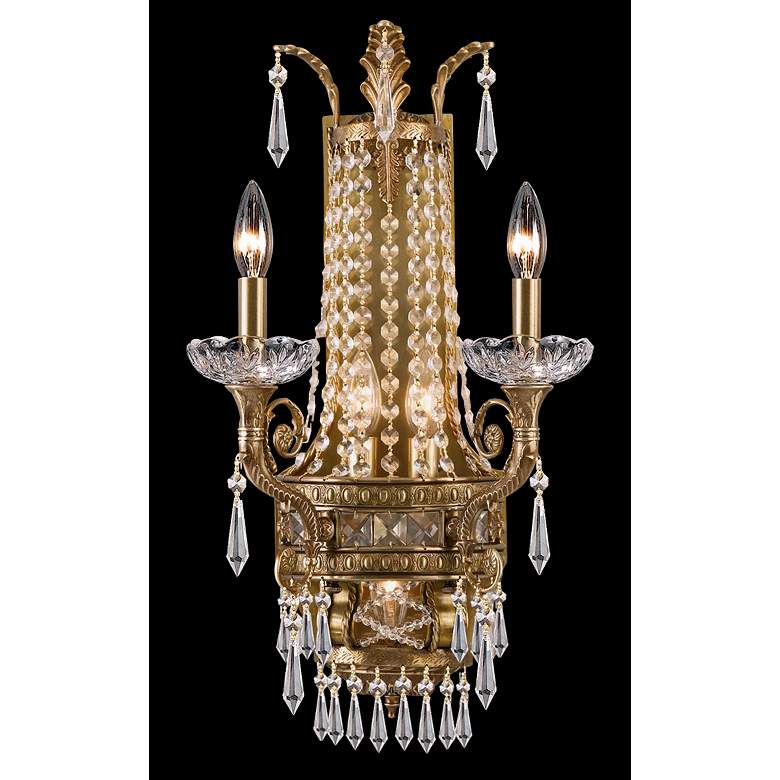 Image 1 Seville Collection 24 1/2 inch High Aged Brass  Wall Sconce