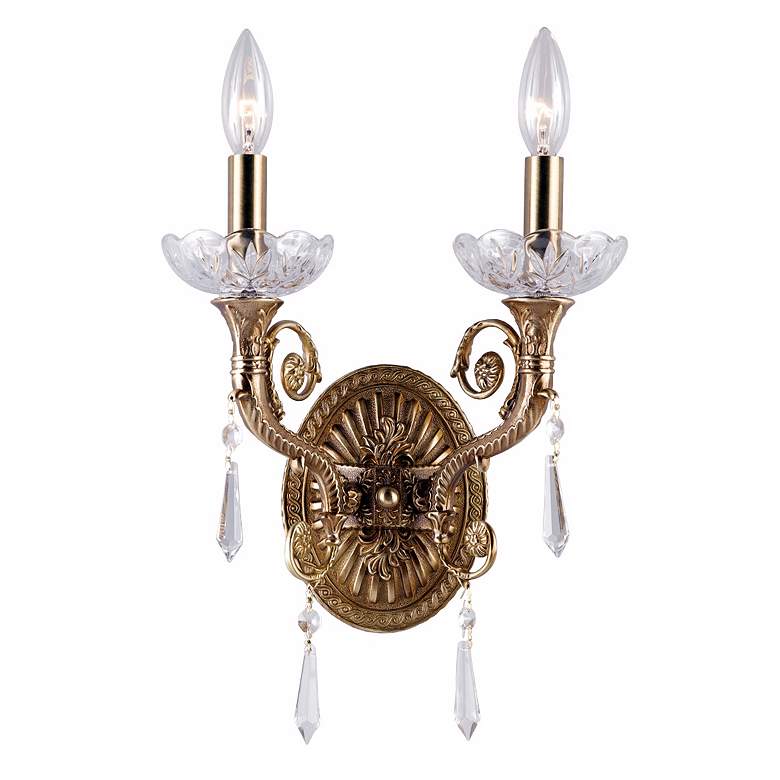 Image 1 Seville Collection Aged Brass Two Light Wall Sconce