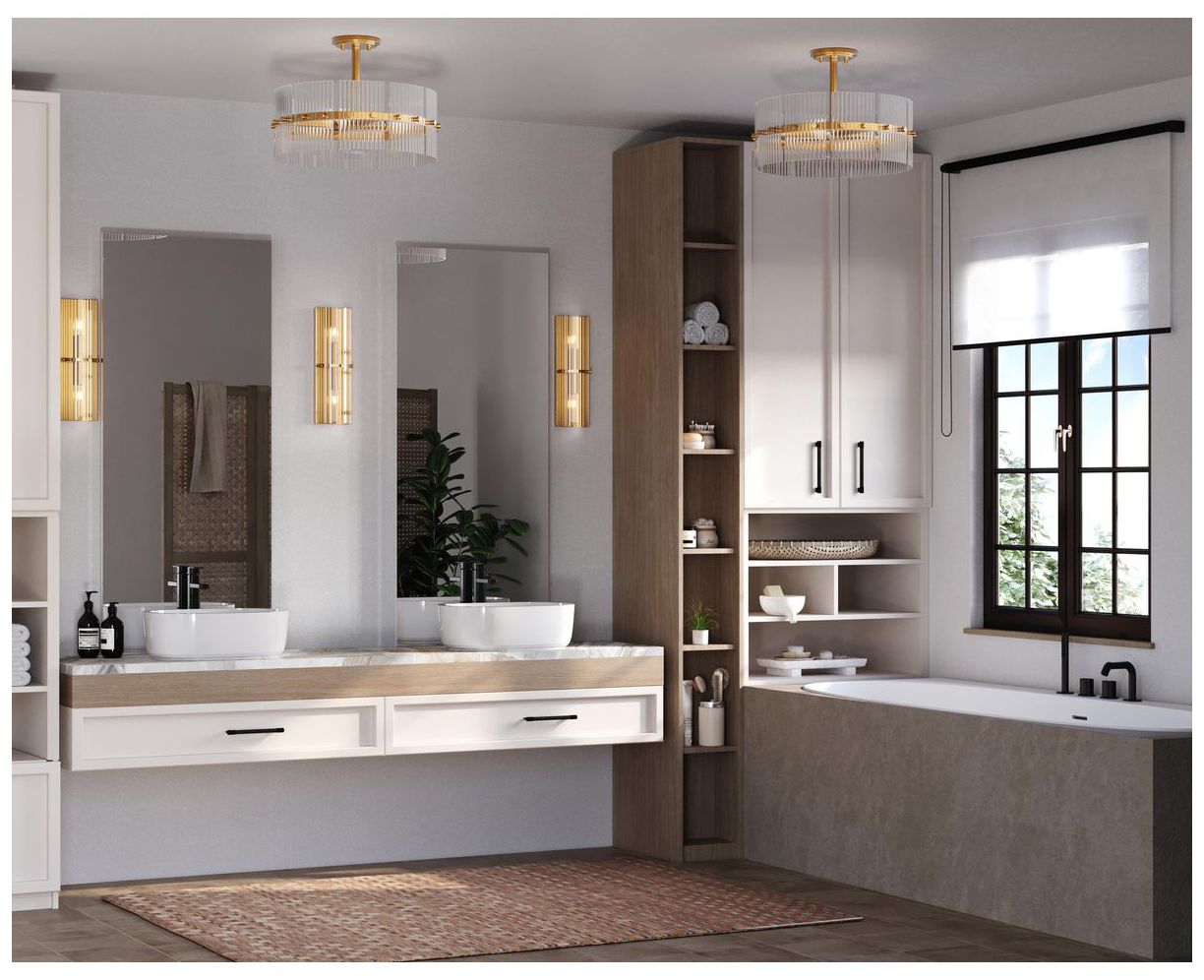 Image 2 Seville Collection Two-Light Contemporary Wall Sconce more views