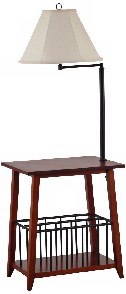 end table with swing arm lamp