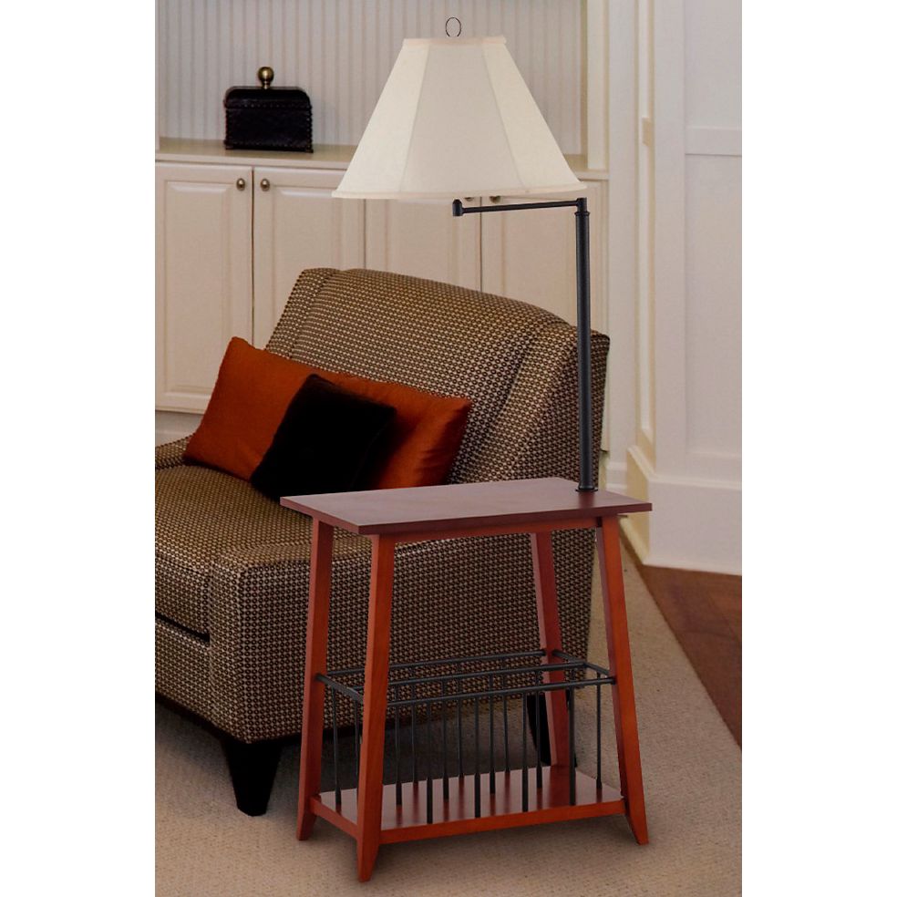 end table with swing arm lamp