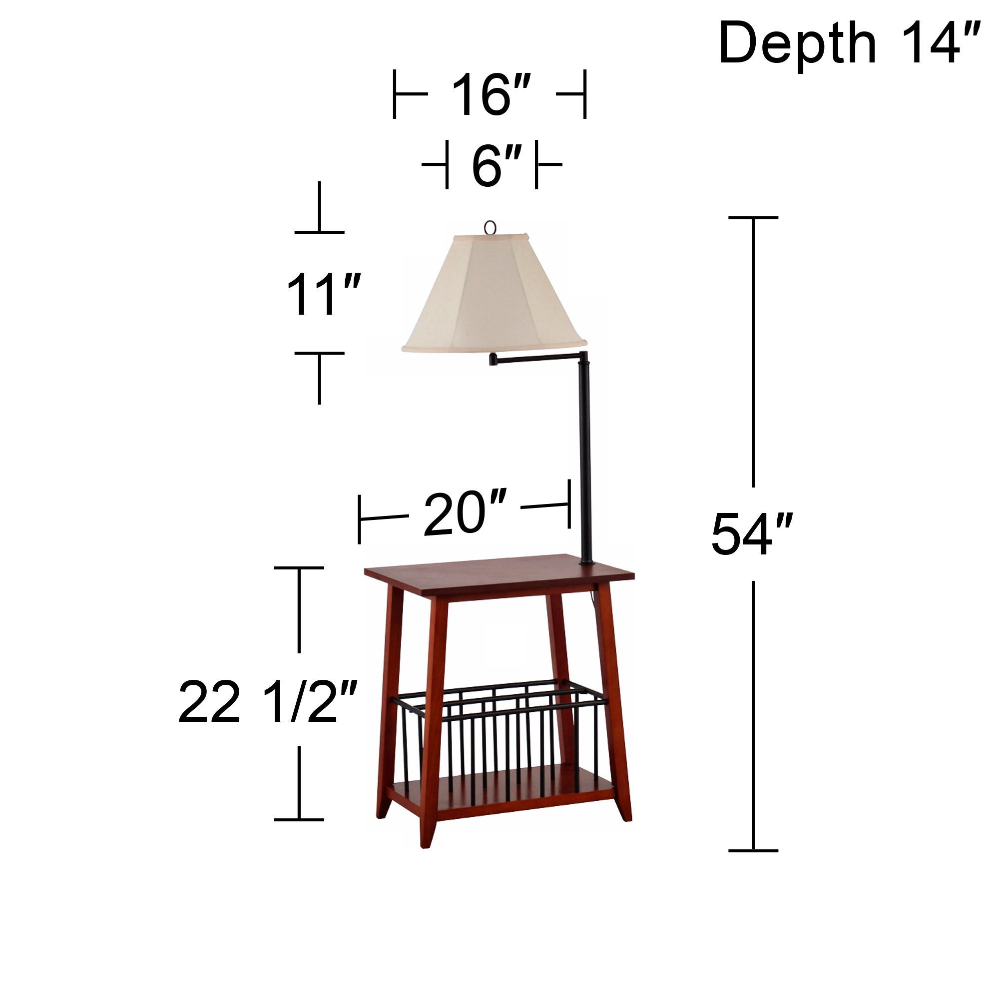 end table with swing arm lamp