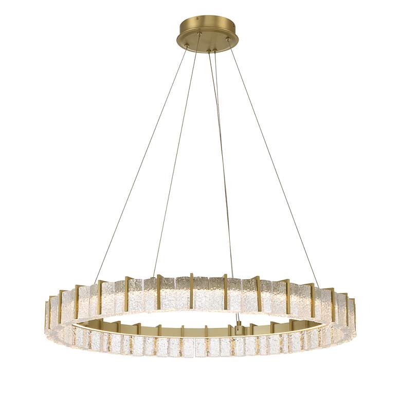 Image 3 Sevryn 36" Wide Soft Brass LED Ring Pendant Light more views