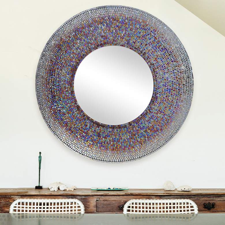 Image 1 Seychelle Smokey Mosaic 40" Round Wall Mirror