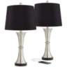 Seymore Touch USB LED Black Shade Table Lamps Set of 2