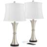 Seymore Touch USB LED White Shade Table Lamps Set of 2