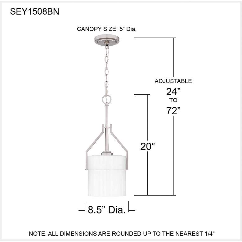 Image 7 Seymour 1-Light Brushed Nickel Mini Pendant Light more views