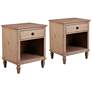 Seymour 24" Wide Light Natural Wood 1-Drawer Nightstands Set of 2