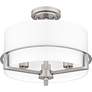 Thumbnail4 of Seymour 3-Light Brushed Nickel Semi-Flush Mount Light more views