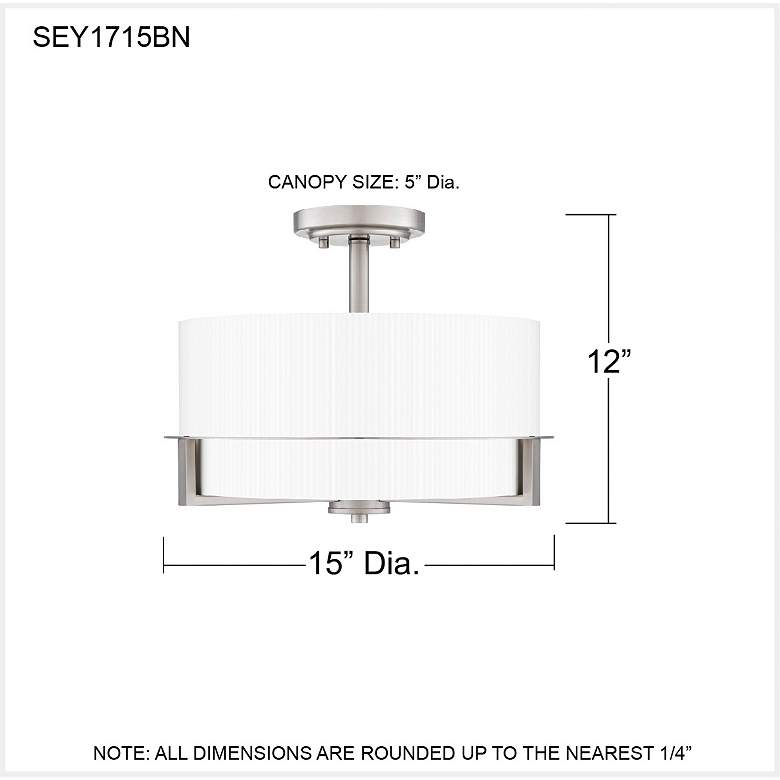Image 6 Seymour 3-Light Brushed Nickel Semi-Flush Mount Light more views