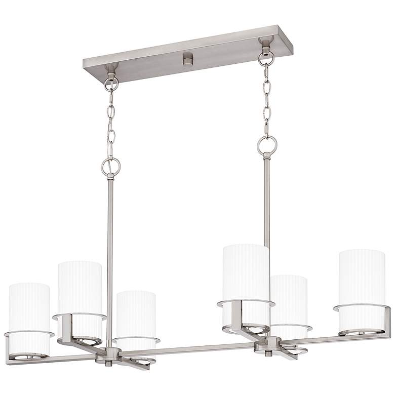 Image 1 Seymour 36" Wide Brushed Nickel 6-Light Island Chandelier