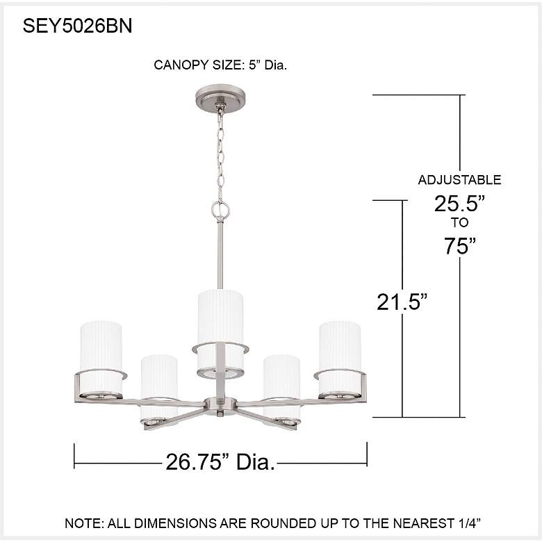 Image 7 Seymour 5-Light Brushed Nickel Chandelier more views