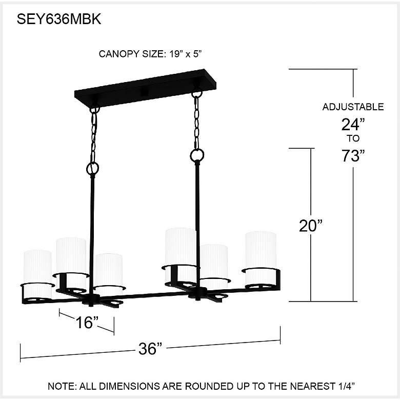 Image 7 Seymour 6-Light Matte Black Island Light more views
