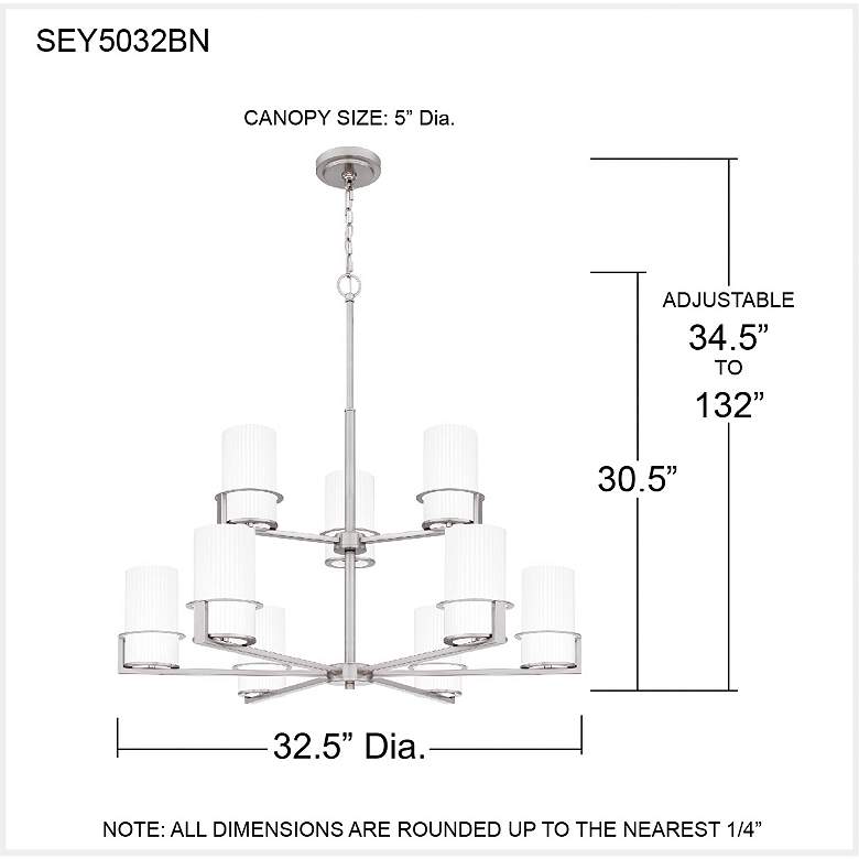 Image 7 Seymour 9-Light Brushed Nickel Chandelier more views