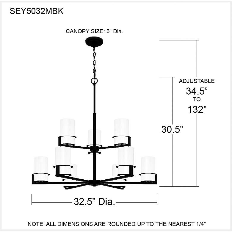 Image 7 Seymour 9-Light Matte Black Chandelier more views