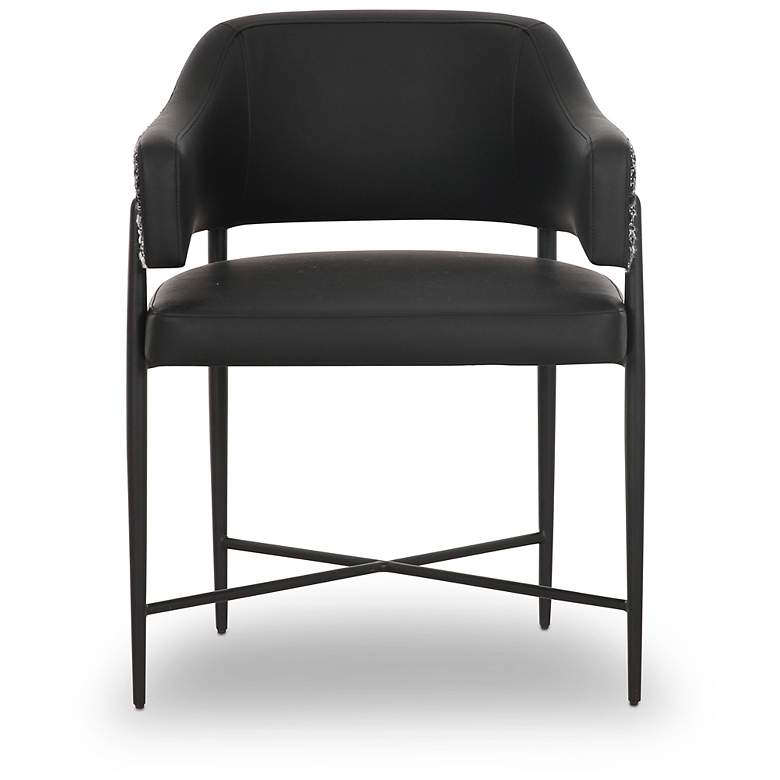 Image 3 Sezanne Black Vegan Leather 2-Tone Dining Chair more views