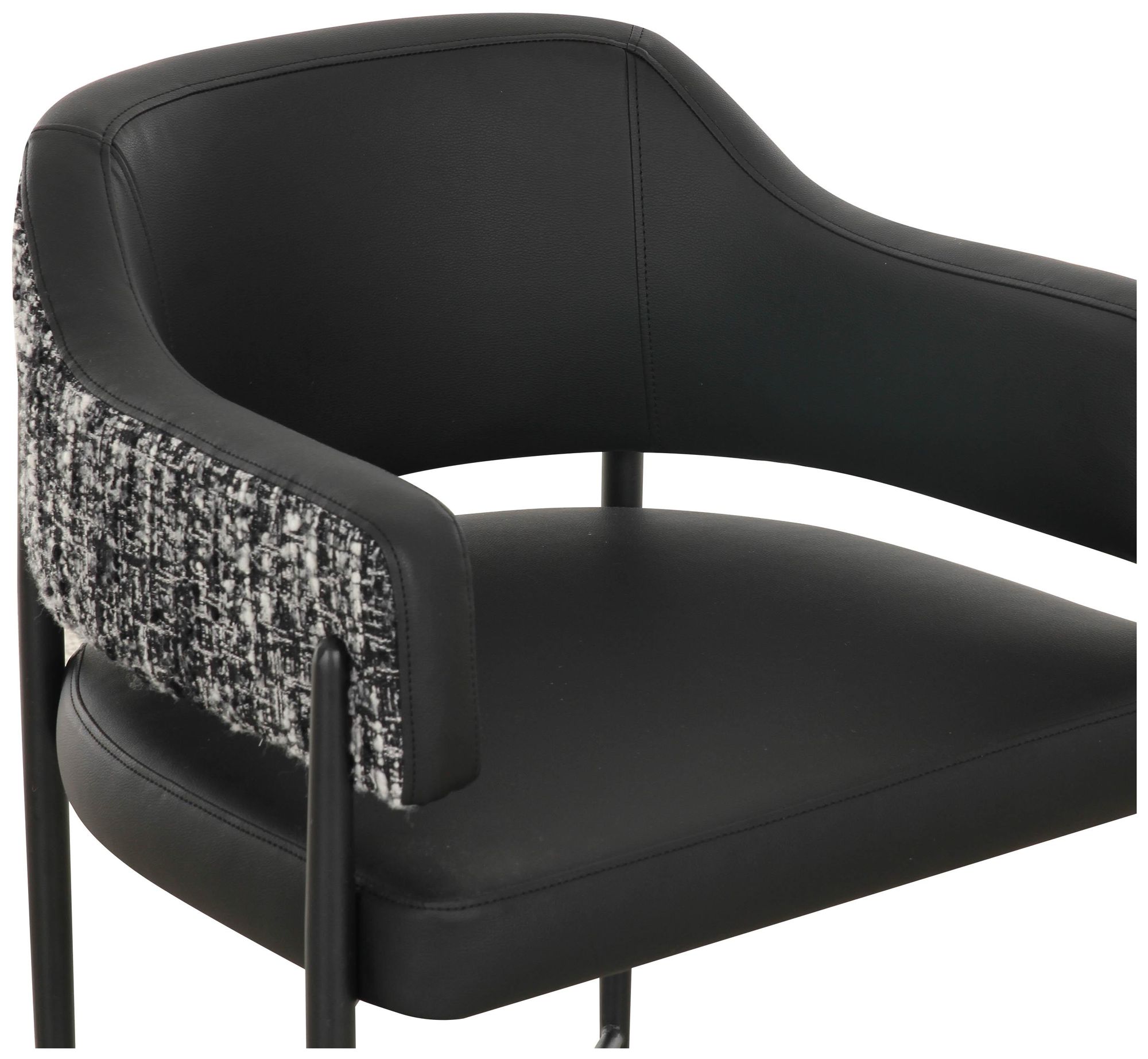 Image 5 Sezanne Black Vegan Leather 2-Tone Dining Chair more views