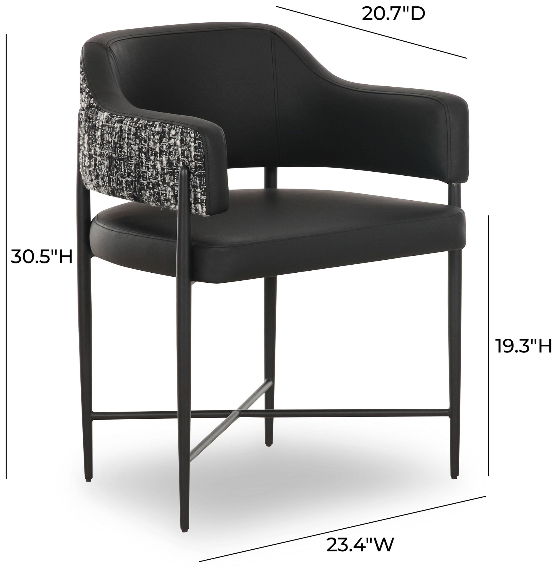 Image 6 Sezanne Black Vegan Leather 2-Tone Dining Chair more views