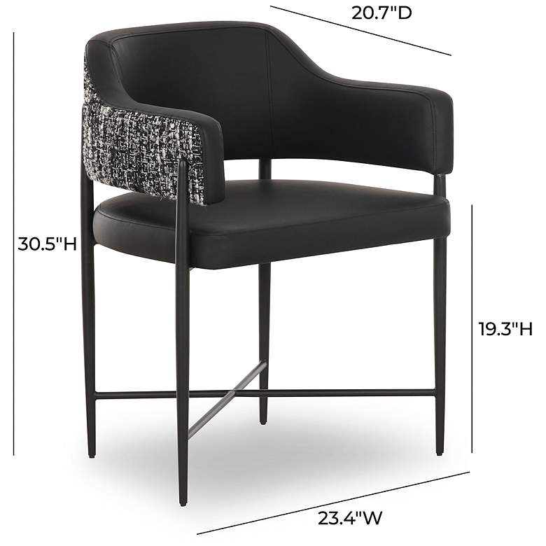 Image 6 Sezanne Black Vegan Leather 2-Tone Dining Chair more views