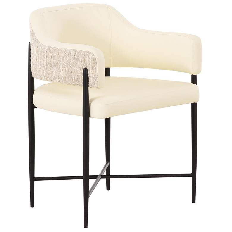 Image 1 Sezanne Cream Vegan Leather 2-Tone Dining Chair