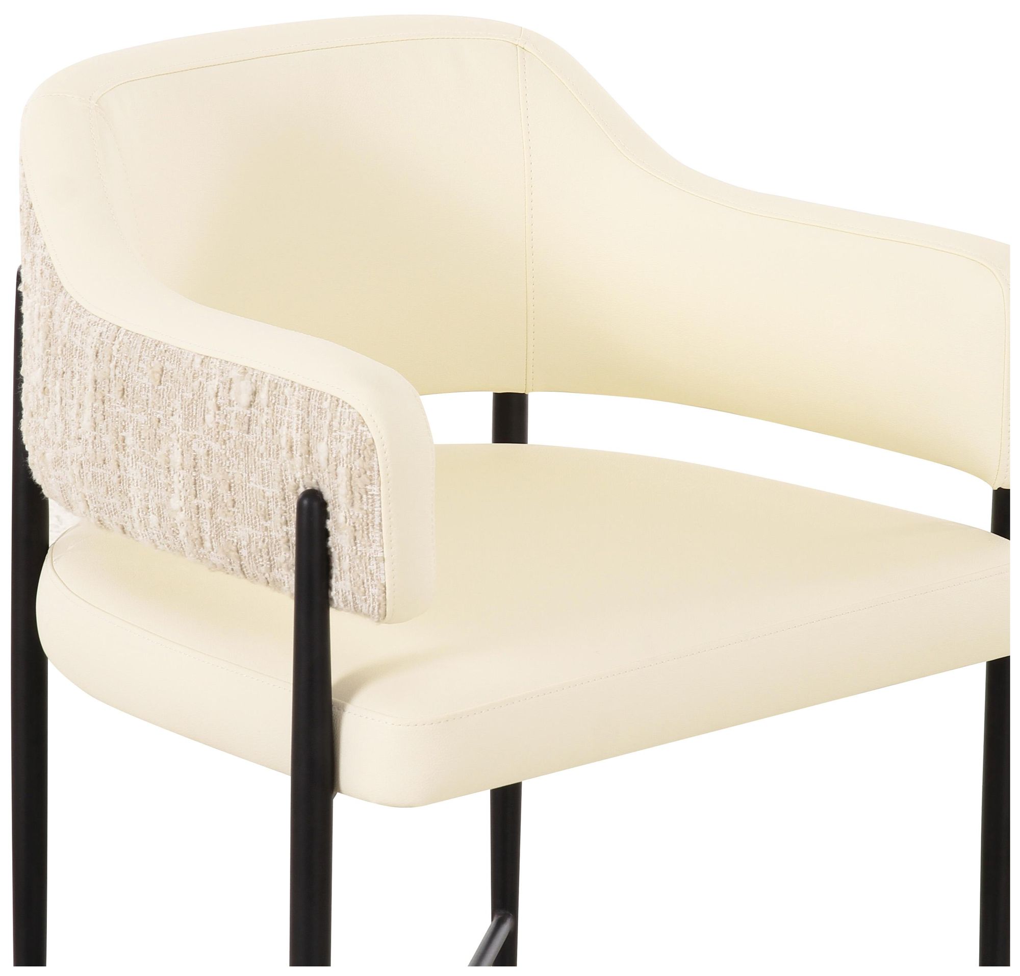 Image 5 Sezanne Cream Vegan Leather 2-Tone Dining Chair more views