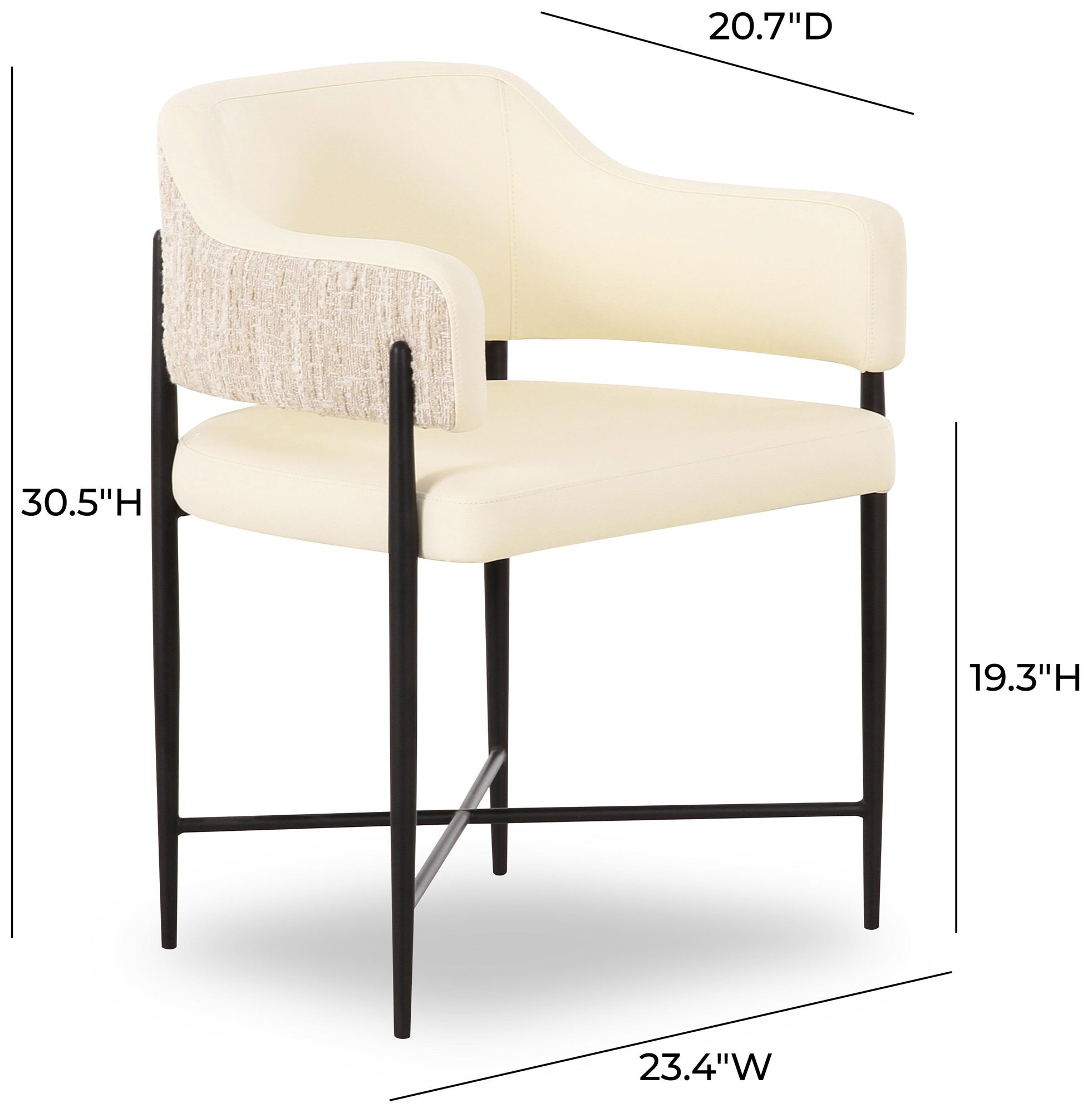 Image 6 Sezanne Cream Vegan Leather 2-Tone Dining Chair more views