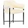 Sezanne Cream Vegan Leather and 2-Tone Jacquard Dining Chair