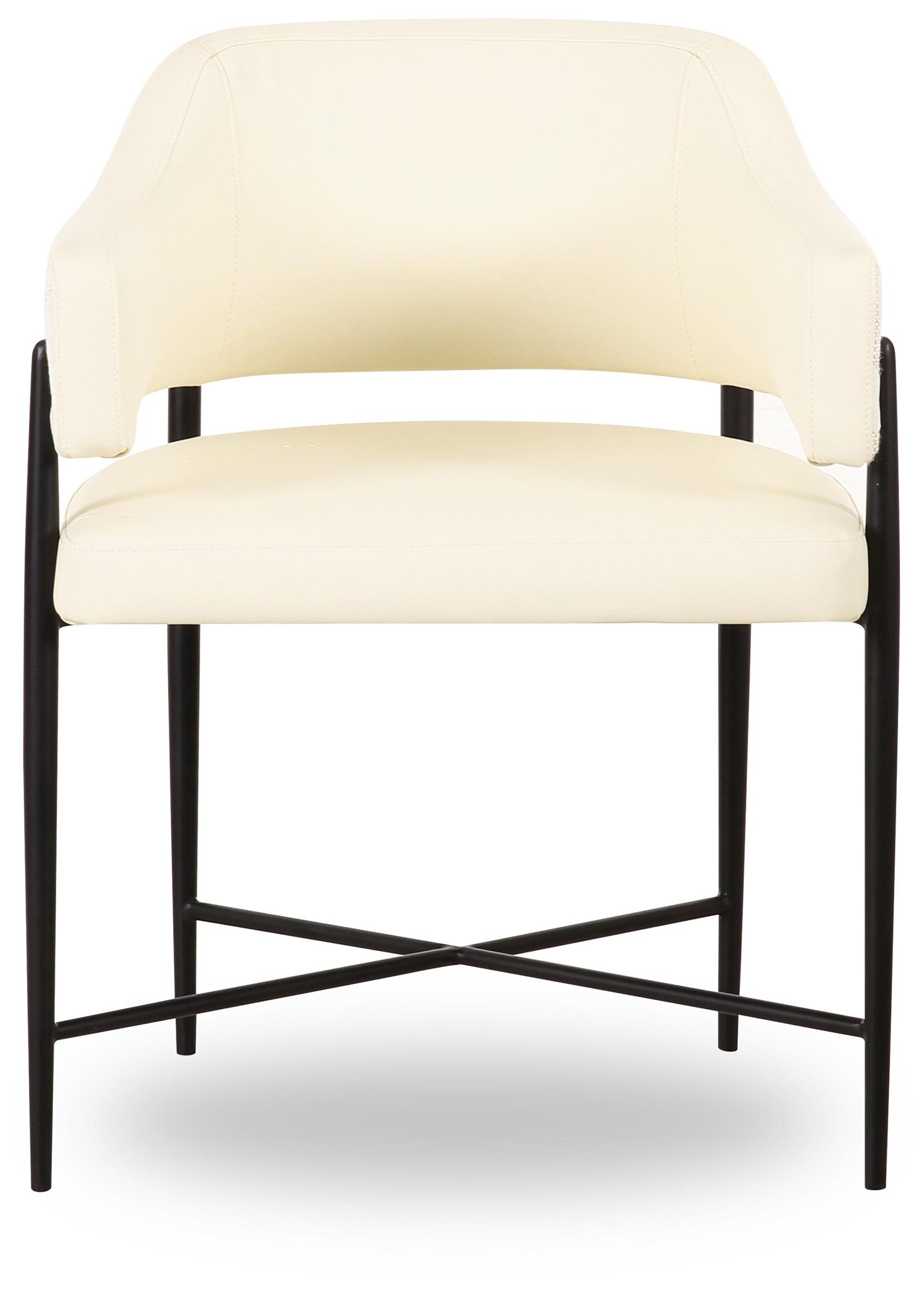 Image 3 Sezanne Cream Vegan Leather and 2-Tone Jacquard Dining Chair more views