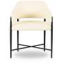 3_Sezanne Cream Vegan Leather and 2-Tone Jacquard Dining Chair more views