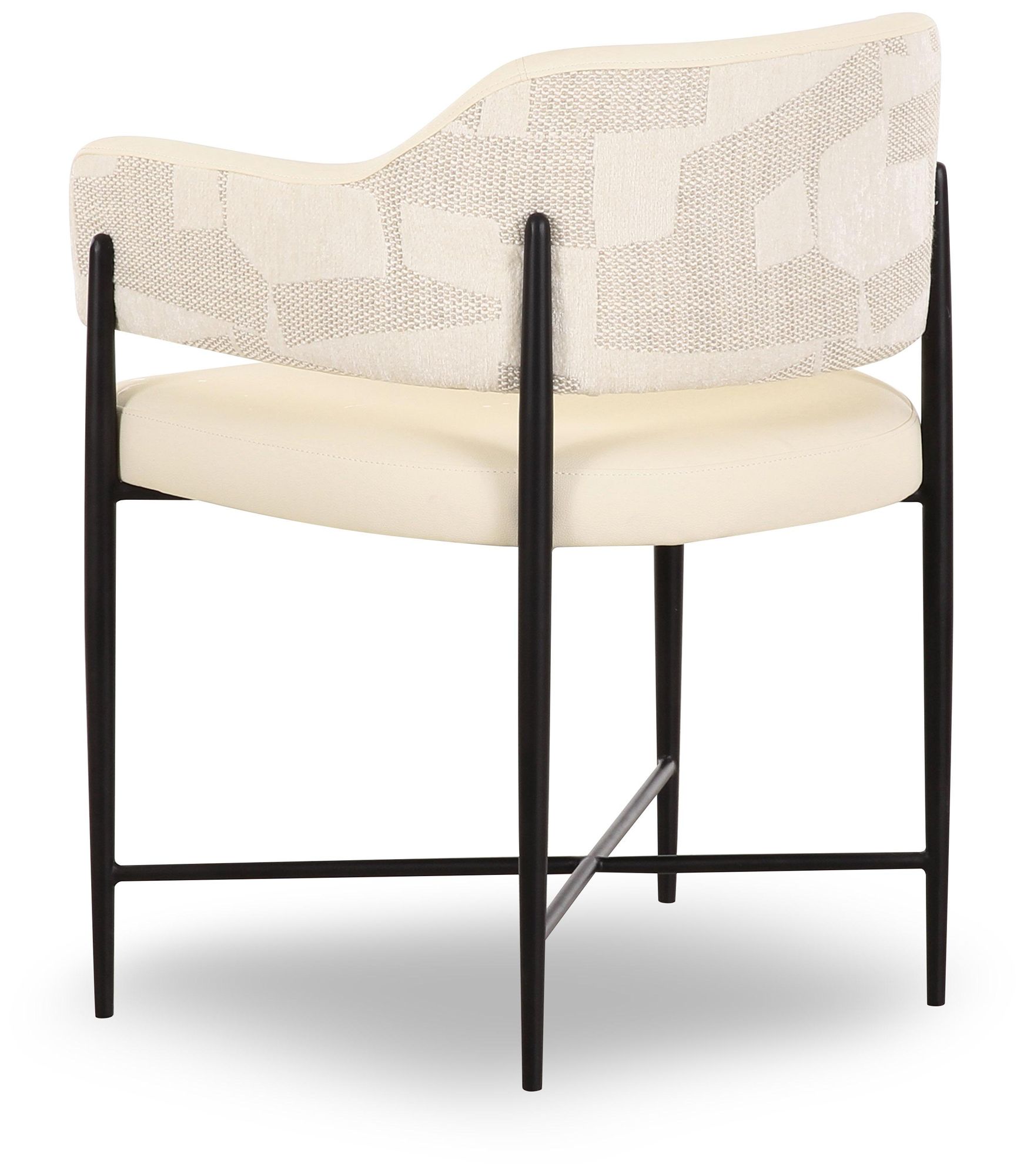 Image 4 Sezanne Cream Vegan Leather and 2-Tone Jacquard Dining Chair more views
