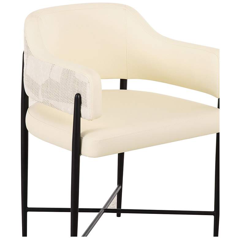 Image 5 Sezanne Cream Vegan Leather and 2-Tone Jacquard Dining Chair more views