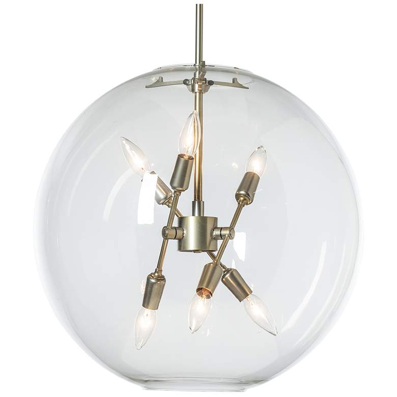 Image 1 Sfera 6-Light Pendant - Modern Brass Finish - Clear Glass
