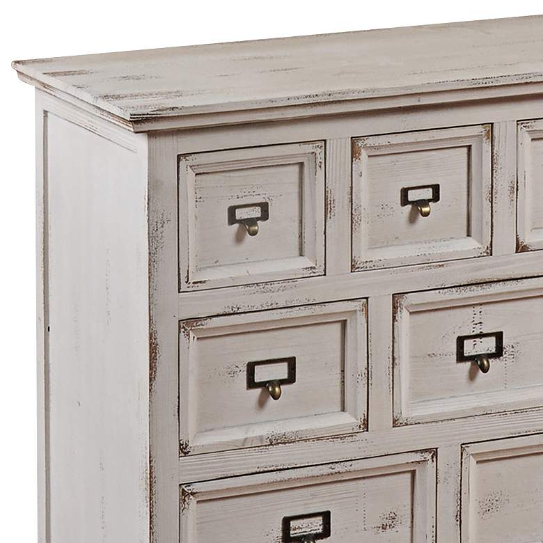 Image 3 Shabby Chic 45"W Antique White 15-Drawer Apothecary Cabinet more views