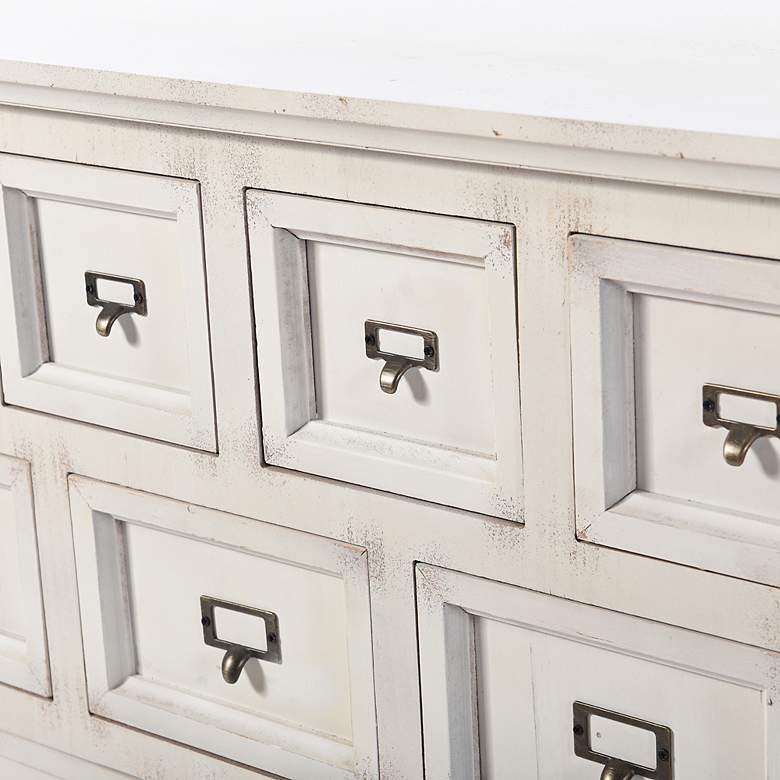 Image 4 Shabby Chic 45"W Antique White 15-Drawer Apothecary Cabinet more views
