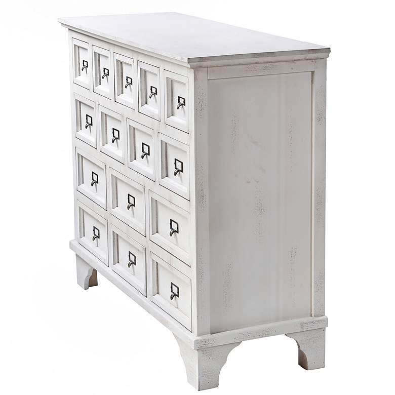 Image 6 Shabby Chic 45"W Antique White 15-Drawer Apothecary Cabinet more views