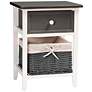 Shadell 14 1/2" Wide Gray White Storage Cabinet with Basket