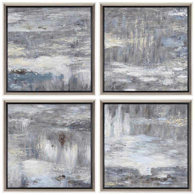 Image 2 Shades of Gray 33 1/4" Square 4-Piece Canvas Wall Art Set