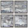 Shades of Gray 33 1/4" Square 4-Piece Canvas Wall Art Set