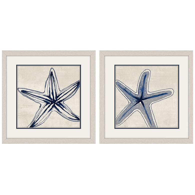 Image 1 Shades of Starfish 17"W x 17"H Framed Art Set of 2